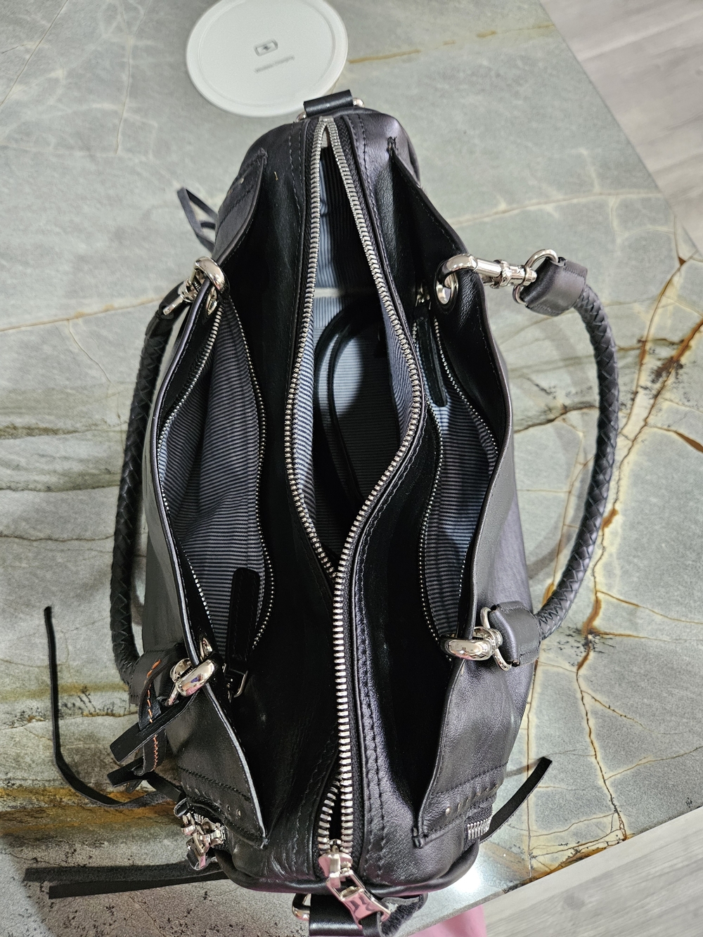 OLD TREND Mossy Creek Genuine Leather Tote / Crossbody – Black - Picture 13 of 15